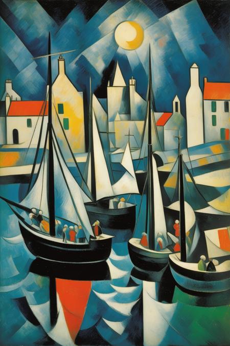 00546-3081489322-_lora_Lyonel Feininger Style_1_Lyonel Feininger Style - 102441. A painting by Pablo Picasso. A painting of Lerwick Harbour at ni.png